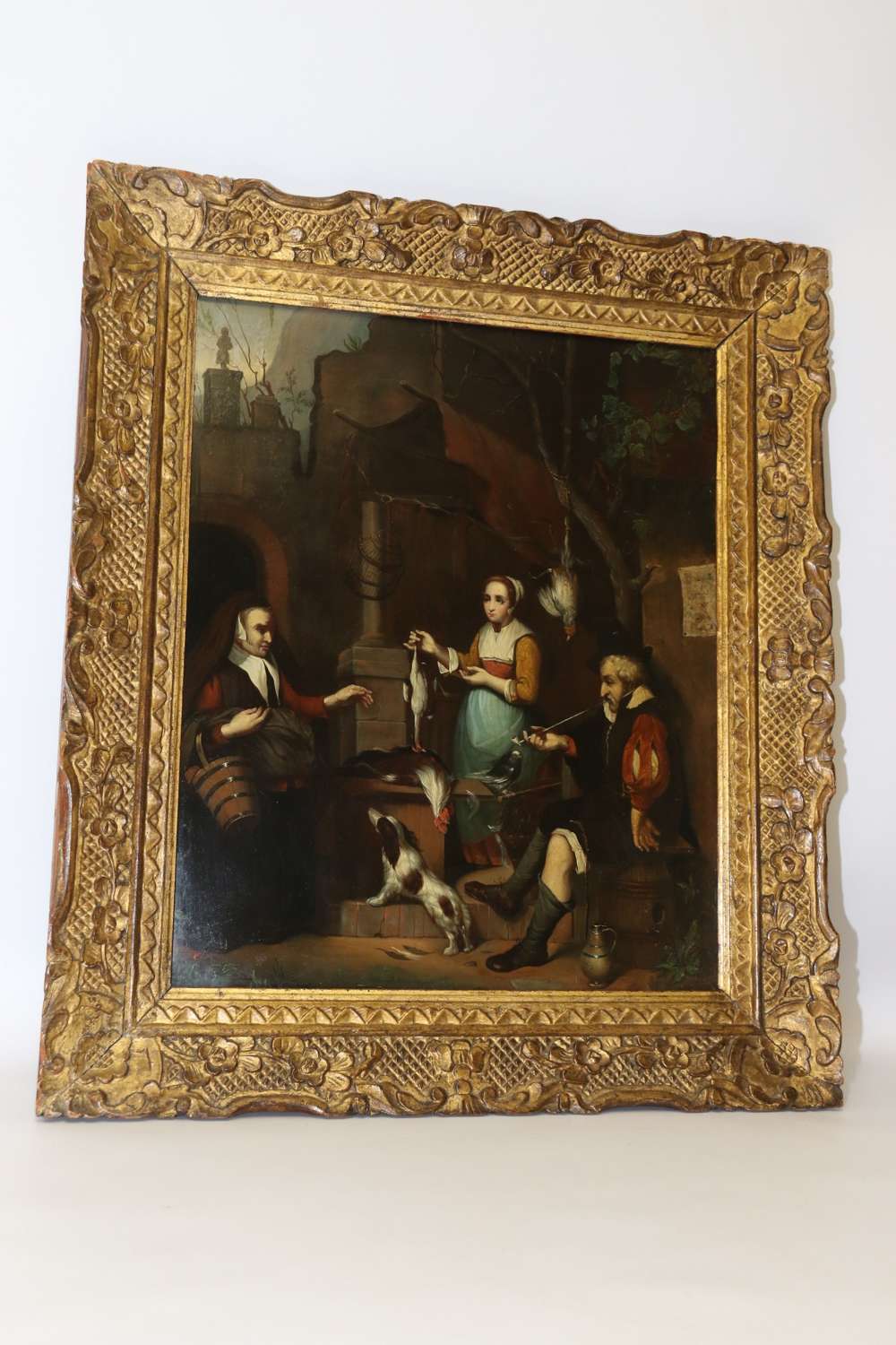 A Fine 19th Century Dutch School Oil Painting On A Steel Panel