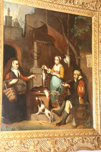 A Fine 19th Century Dutch School Oil Painting On A Steel Panel