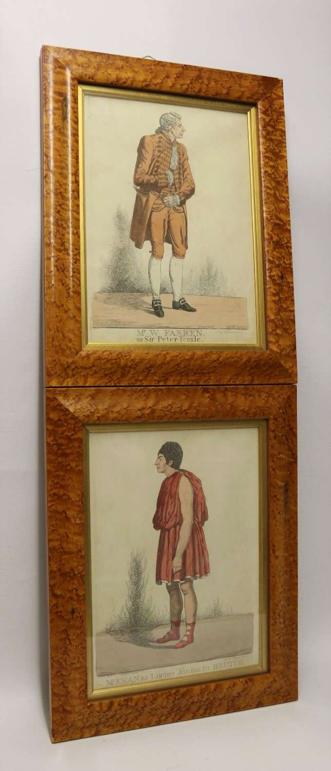 An Interesting Pair Of English Hand Coloured Regency Theatrical Prints