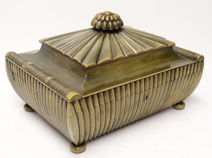 An Exceptional Indian Raj Period Carved Horn Workbox