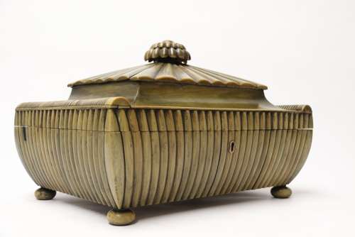 An Exceptional Indian Raj Period Carved Horn Workbox