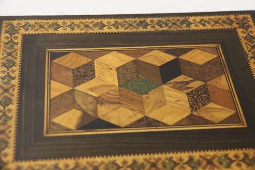 A Superb Labelled Tunbridge Ware Jewel Box