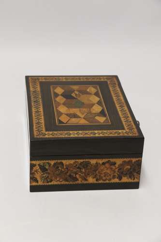 A Superb Labelled Tunbridge Ware Jewel Box