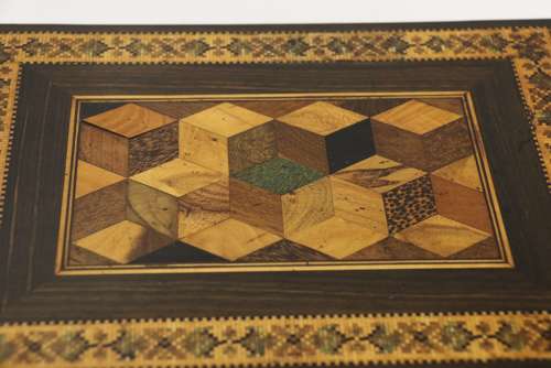 A Superb Labelled Tunbridge Ware Jewel Box