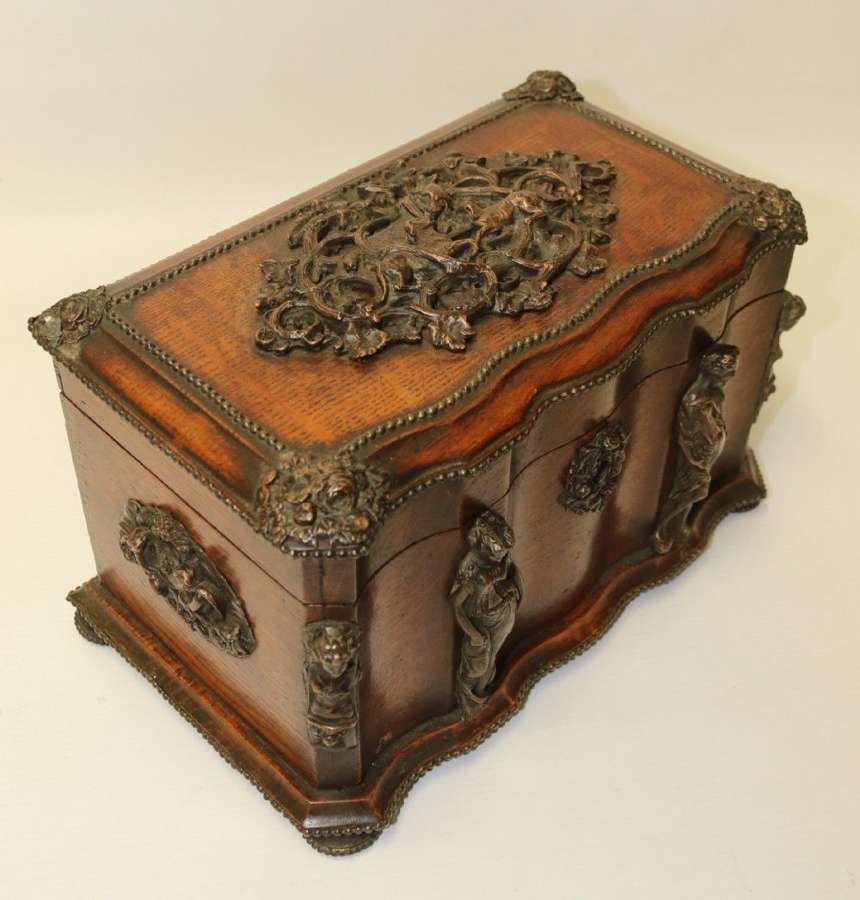 A Decorative Bronze Mounted Tea Caddy , By Tahan Of Paris