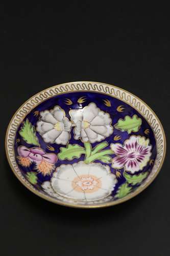 An English  Early 19th C Newhall Porcelain Cabinet Trio C 1815