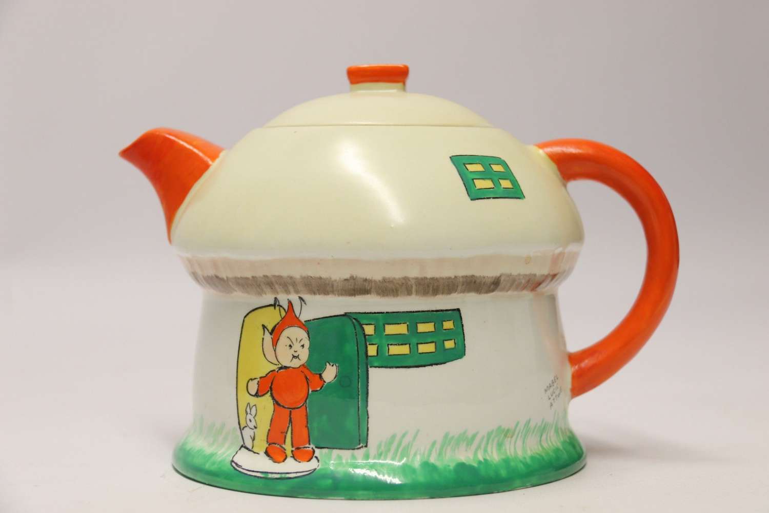 A Rare Shelly Porcelain Novelty  Tea Pot, Circa 1930  Designed By Mable Lucy Attwell
