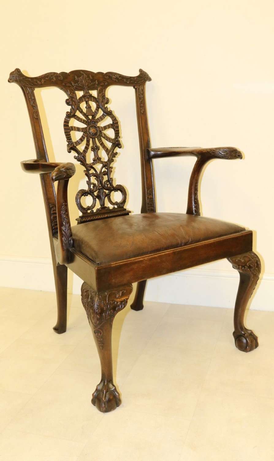 A Fine 19th Century Chippendale Style Armchair