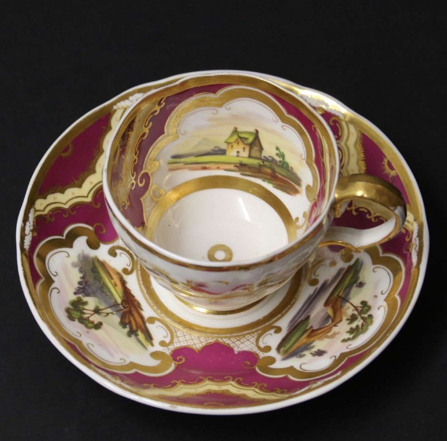 An Early 19th Century English Ridgeway Porcelain Cabinet Cup And Saucer