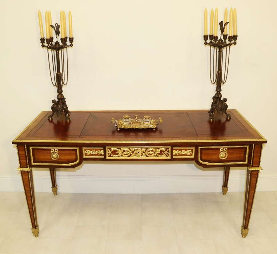 A Superb French Louis XVI Style Bureau Plat