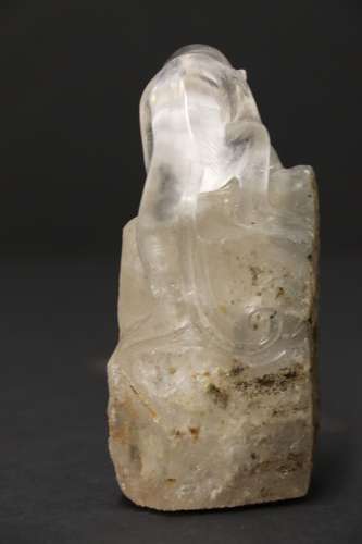 A Superb Chinese Quartz Rock Crystal Study Of A Monkey