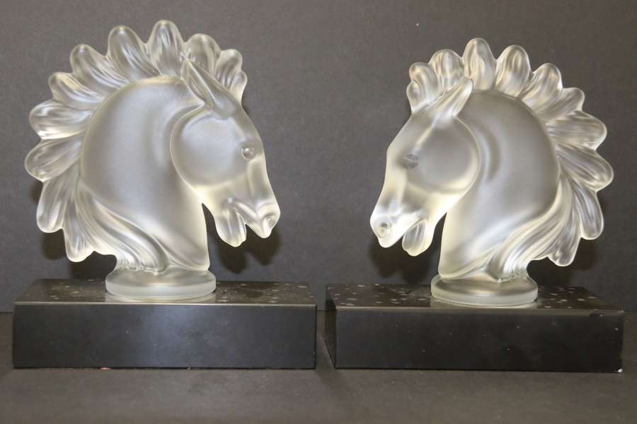 A Pair Of French Art Deco Glass Sculptures