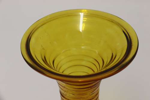 A German Amber Glass Engraved Goblet