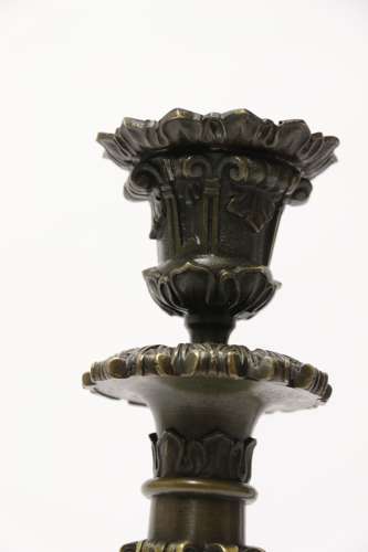 A Superb Pair Of Early 19th C French Empire Bronze Candlesticks