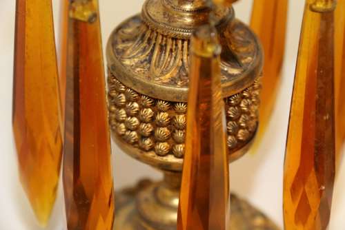 A Fine Pair Of Regency Luster Candlesticks