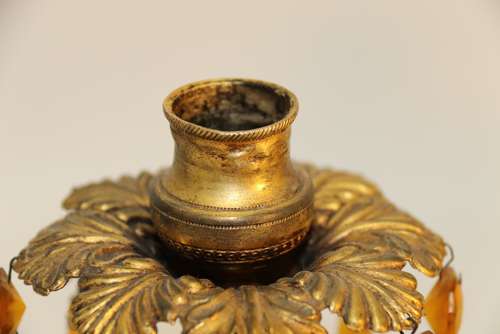 A Fine Pair Of Regency Luster Candlesticks