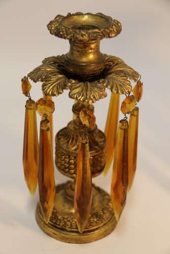 A Fine Pair Of Regency Luster Candlesticks