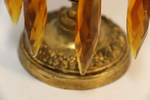 A Fine Pair Of Regency Luster Candlesticks