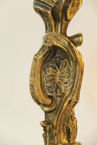 A Rare Pair Of 18th Century French Gilt Bronze Candlesticks