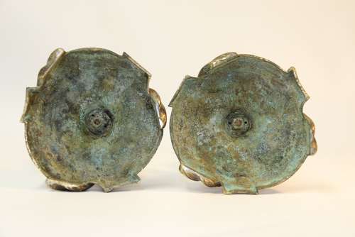 A Rare Pair Of 18th Century French Gilt Bronze Candlesticks