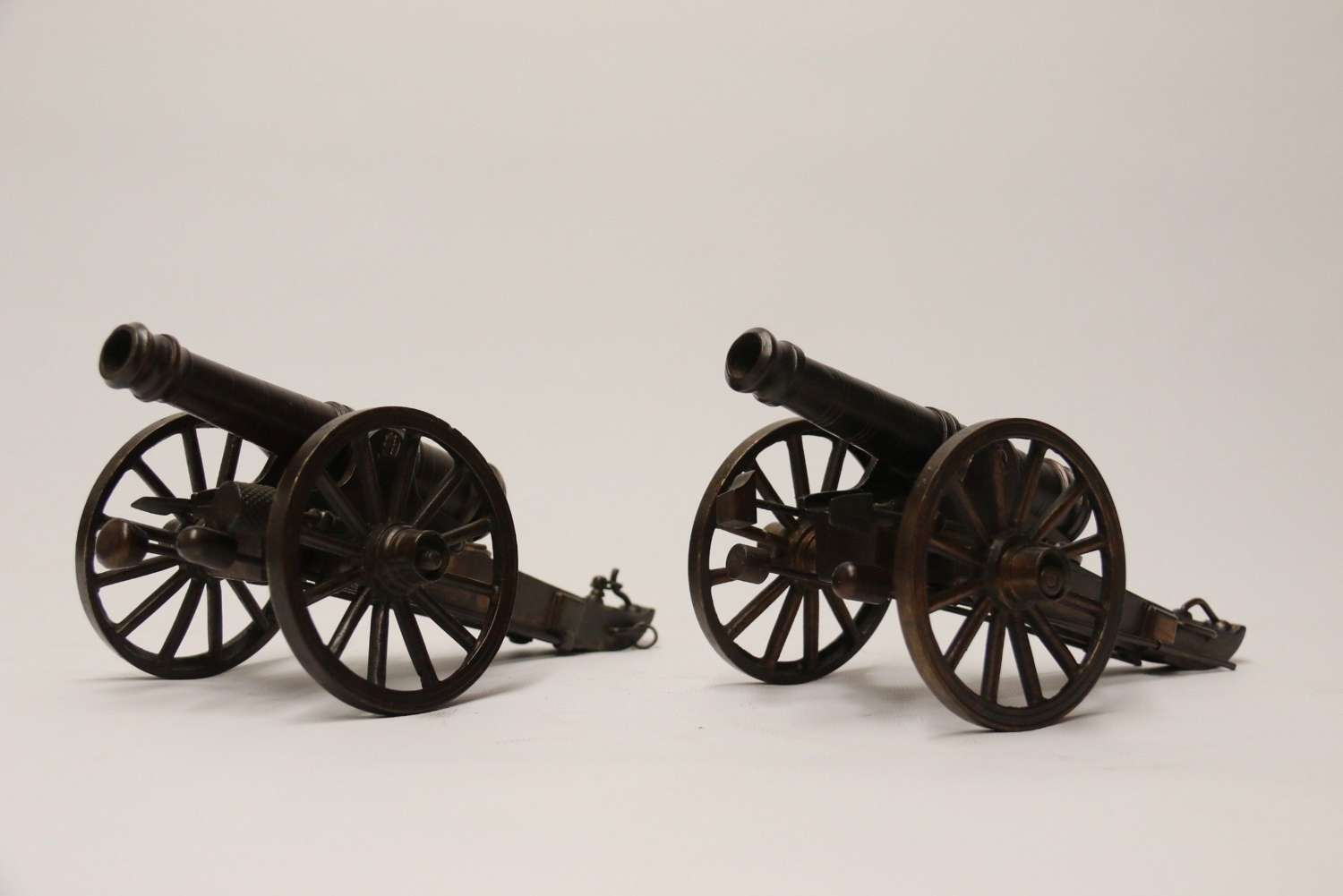 A Rare Pair Of French Mid 19th C Bronze Model Cannons