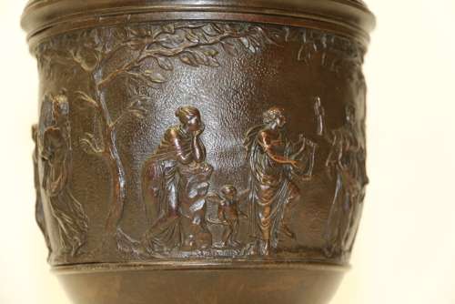A Fine Pair Of Grand Tour French 19th C Neoclassical Bronze Urns