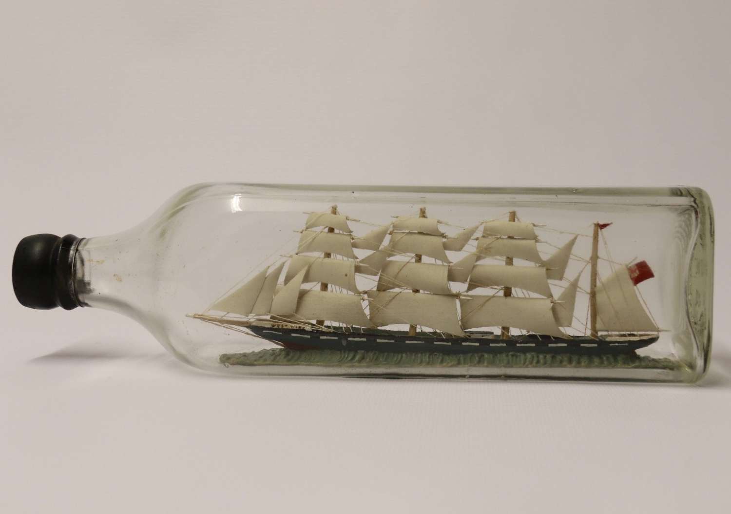 Amazing Quality Model Ship In A Bottle, Circa 1920