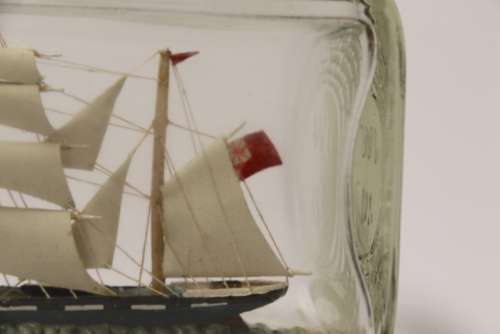 Amazing Quality Model Ship In A Bottle, Circa 1920