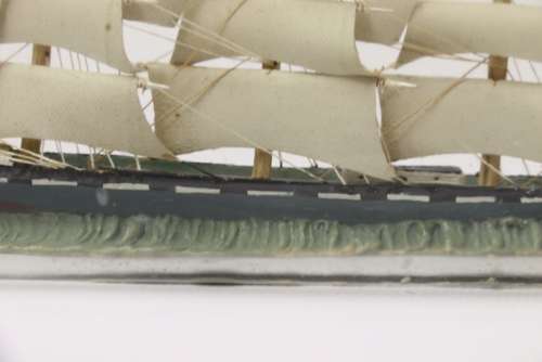 Amazing Quality Model Ship In A Bottle, Circa 1920