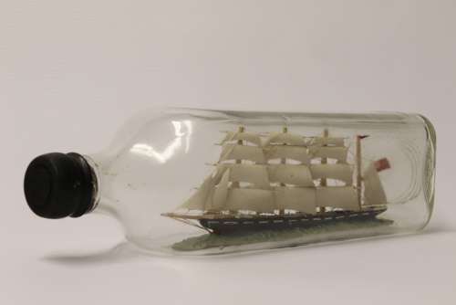 Amazing Quality Model Ship In A Bottle, Circa 1920