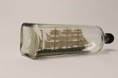 Amazing Quality Model Ship In A Bottle, Circa 1920