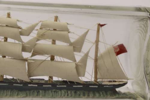 Amazing Quality Model Ship In A Bottle, Circa 1920