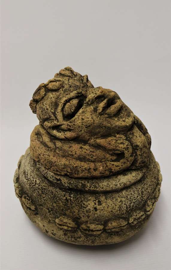 An Ancient Carved Limestone Nomoli Figurative Pot From The Mende Peopl