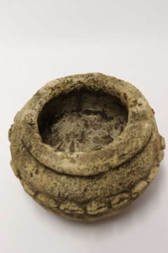 An Ancient Carved Limestone Nomoli Figurative Pot From The Mende Peopl