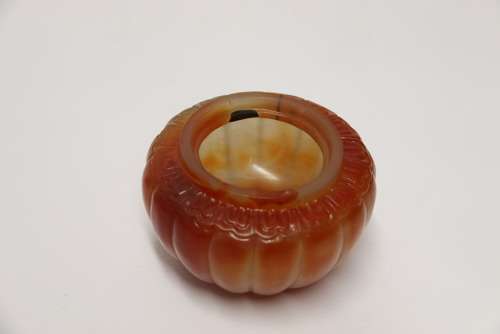 A Chinese Carved Solid Agate Jar And Cover