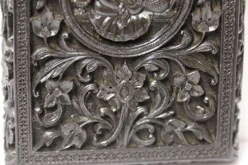 An Exceptional Indian Raj Period Carved Ebony Calling Card Case