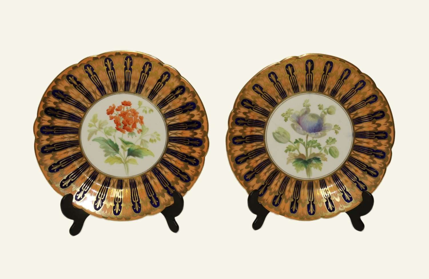 A Fine Pair Of Coalport Cabinet Plates Attributed To Thomas Dickson