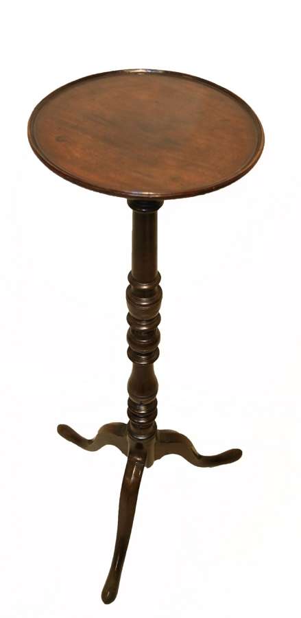 A Rare Early Georgian Mahogany Tripod Candle Stand