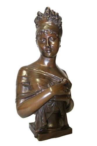 A Fine Large 19th Century Bronze Bust Of Madame Juliette Recamier, Aft