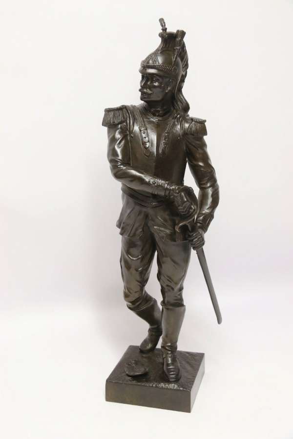 A Fine Bronze Study Of A French Military Figure By L. A Bayeux