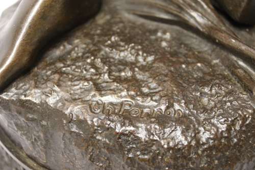A Fine Large Spelter Study Of A Blacksmith By C.H Perron
