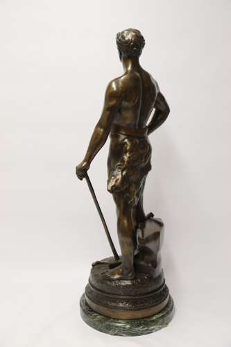 A Fine Large Spelter Study Of A Blacksmith By C.H Perron