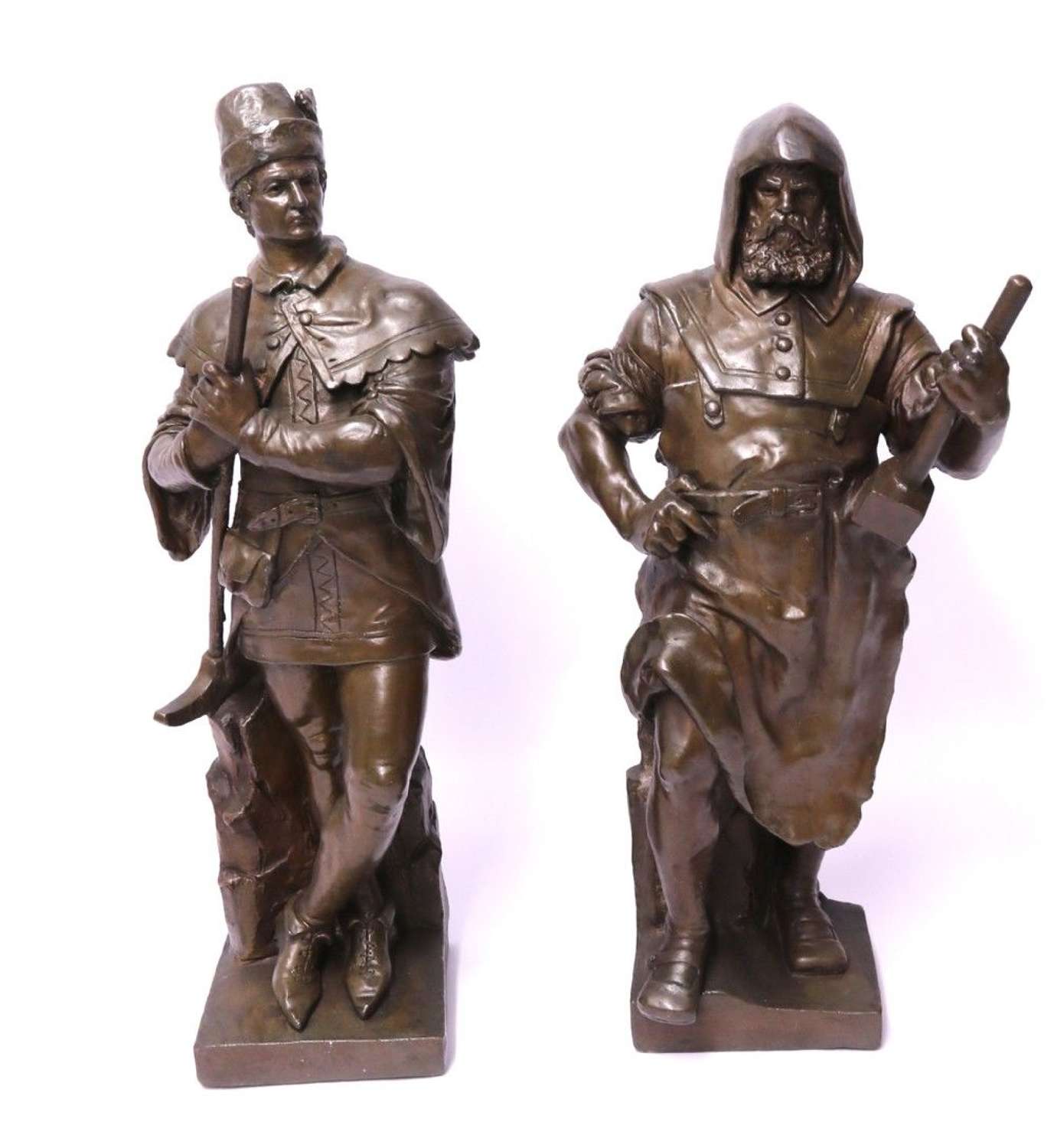 A Large Pair Of Electrotype Bronze Figures By C Dopmeyer