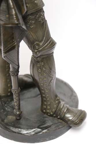 Superb Pair Mid 19th C Bronze Knights, Circa 1860