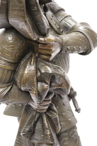 Superb Pair Mid 19th C Bronze Knights, Circa 1860