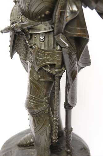 Superb Pair Mid 19th C Bronze Knights, Circa 1860