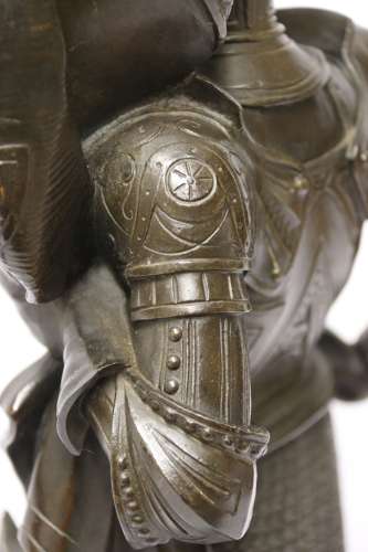 Superb Pair Mid 19th C Bronze Knights, Circa 1860
