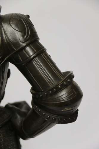 Superb Pair Mid 19th C Bronze Knights, Circa 1860