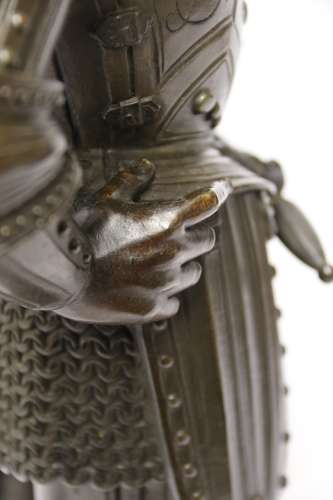 Superb Pair Mid 19th C Bronze Knights, Circa 1860