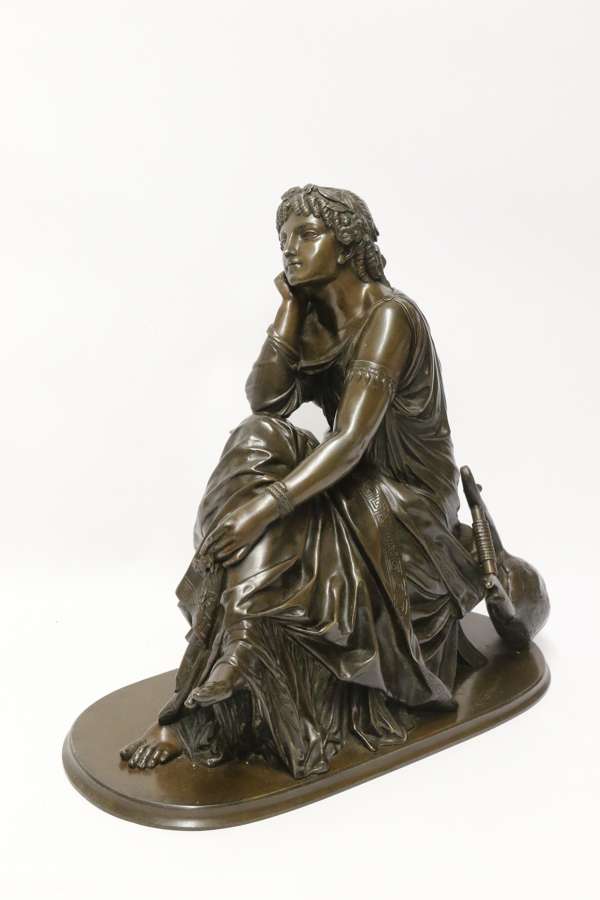 A Superb Mid-19th Century French Classical Bronze Of Euterpe By Pierre Alexander Schoenewerk